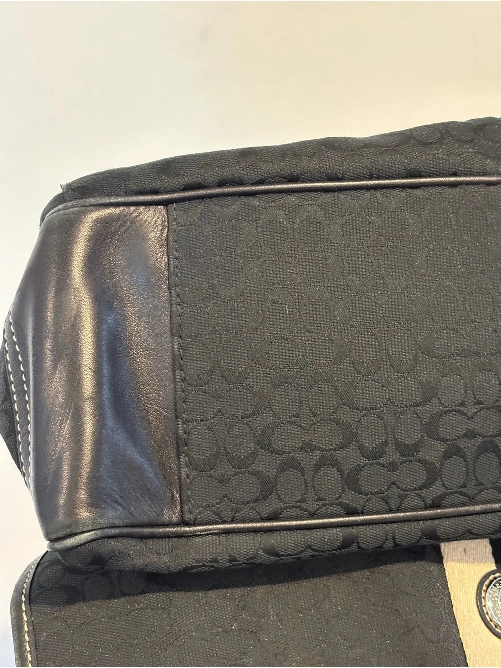 Coach Black Voyager Monogram Canvas Crossbody Messenger Bag